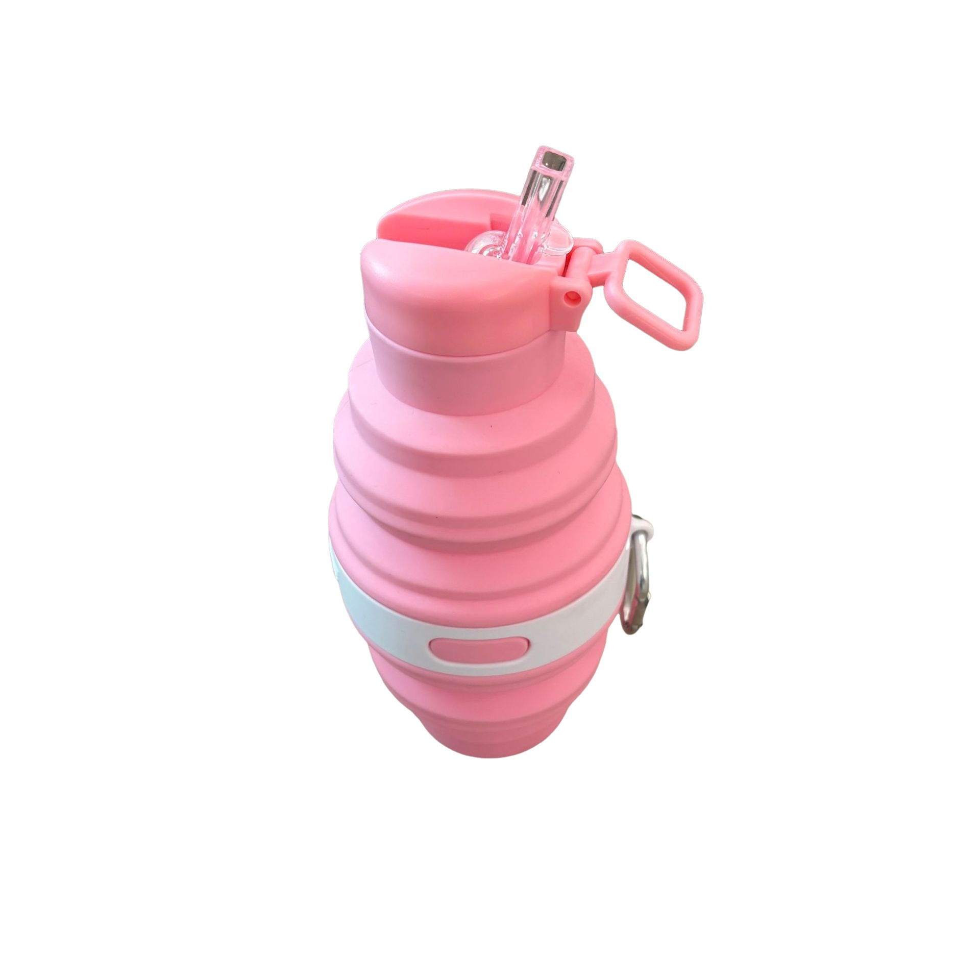 Collapsible Silicone Water Bottles With Carabiner, Foldable Outdoor Kettle