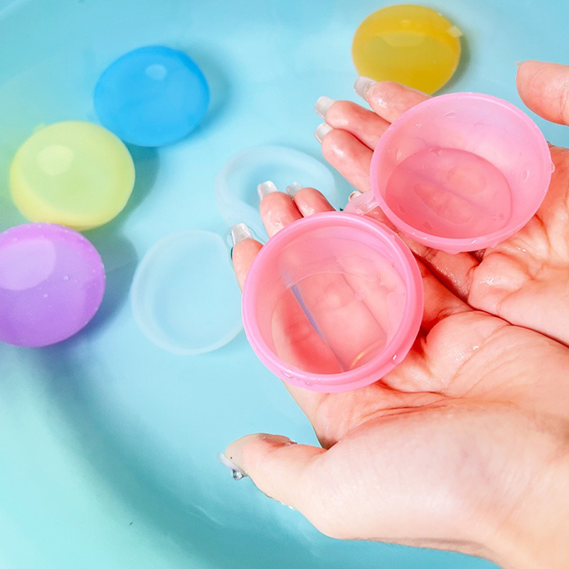 Reusable Silicone Water Balloons 2.17" Quick Fill Splash Balls, Soft Sensory Squeeze Toy for Outdoor Water Fight Summer Pool Toy