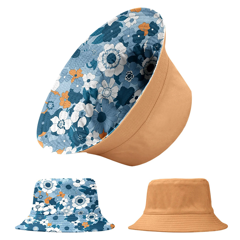 Reversible Breathable Cotton Bucket Hat - Wide Brim Sun Protection, Comfortable Fit for All Head Sizes, Custom Logo Available