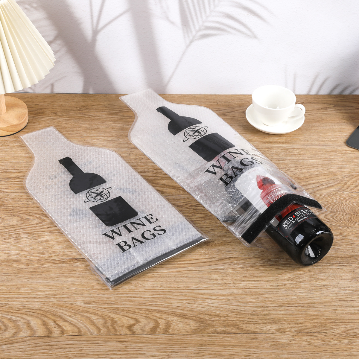 Custom Bubble Wrap Wine Bottle Sleeve with Self-Seal Adhesive - 18" x 7.25" Protective Wine Shipping Bag for Travel & Packaging