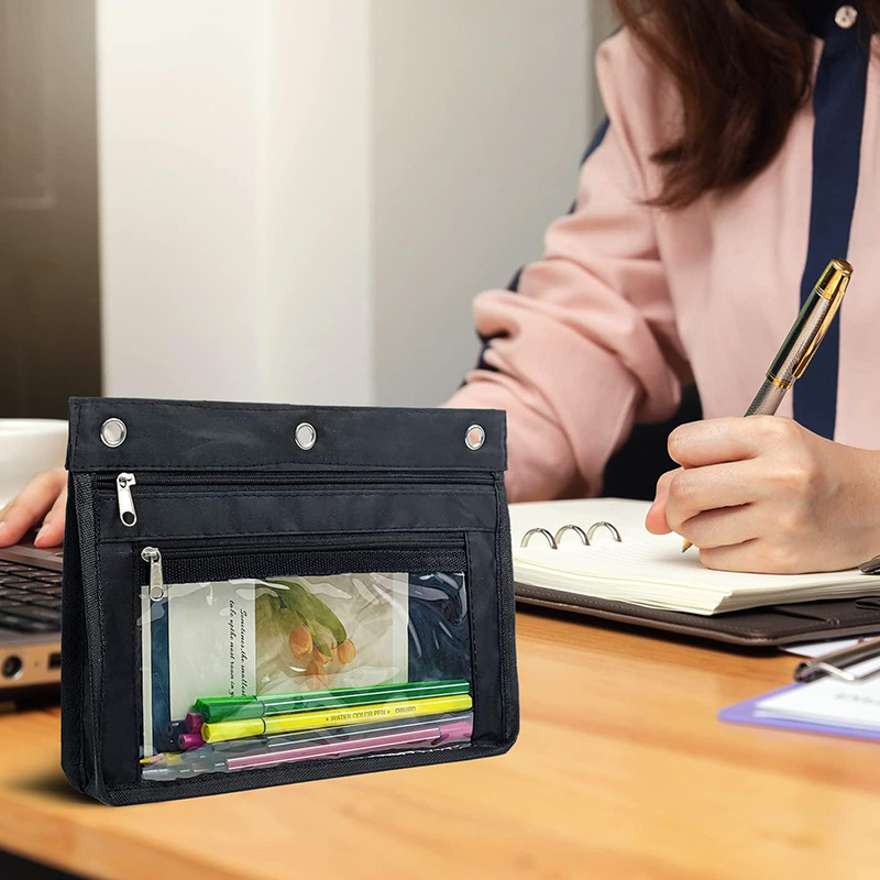 Large Capacity Pencil Pouch for 3 Ring Binder
