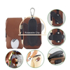 Portable PU Leather Golf Ball Holder with Hanging Clip & Rotating Belt Clip, Magnetic Closure, Holds 2 Balls & Tees