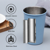 Reusable 17 oz 304 Stainless Steel Color Changing Beer Cup with Smooth Rolled Rim