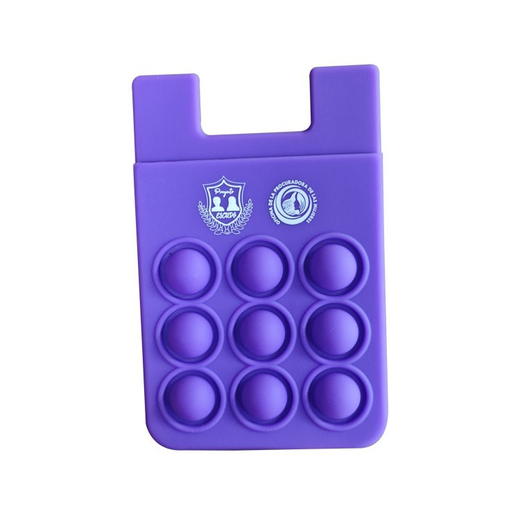 Push Pop Phone Wallet Sticker Card Holder Silicone Smartphone Wallet