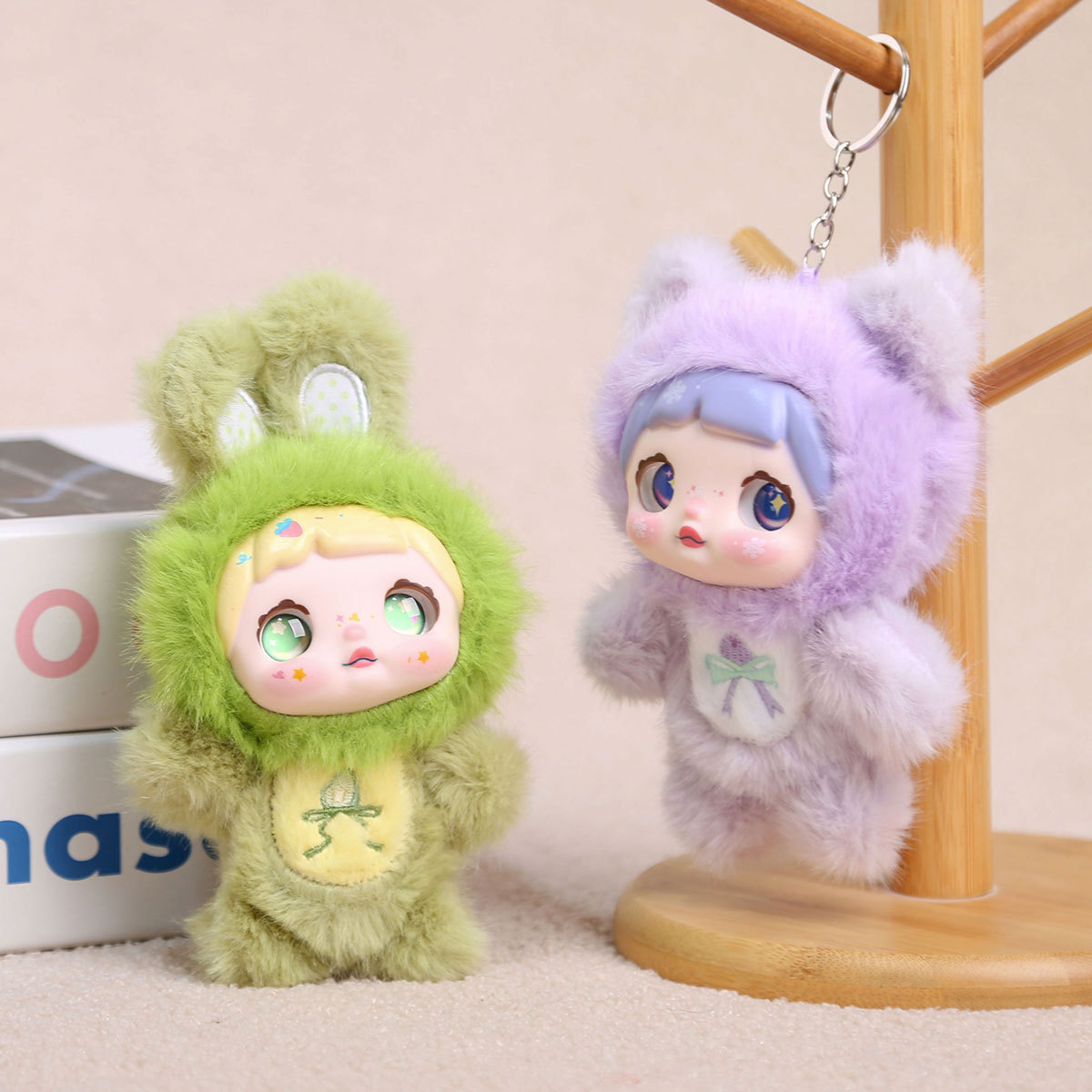 Personalized Custom Soft Vinyl Face Plush Keychain Doll