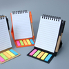 4" x 5.8" Self-Standing Bottom-Bound Spiral Memo Notebook with Sticky Flags & Pen -- Foldable Desktop To-Do List Organizer