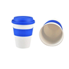 Reusable 14 oz Eco-Friendly PP Plastic Handheld Coffee Cups with Silicone Insulated Sleeve & Spill-Resistant Lid