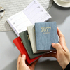 Portable 2027 Agenda Notebook Planner - A7 Size, 60 Sheets Pocket Notepad Daily Weekly Monthly Calendar Planner Mini Dairy Journal