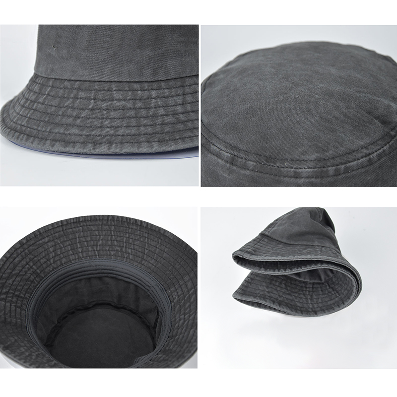 Washed Cotton Denim-Style Bucket Hat - Breathable, Durable Fabric, Structured Fit, Unisex Design,