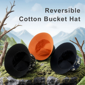 Reversible Breathable Cotton Bucket Hat - Wide Brim Sun Protection, Comfortable Fit for All Head Sizes, Custom Logo Available
