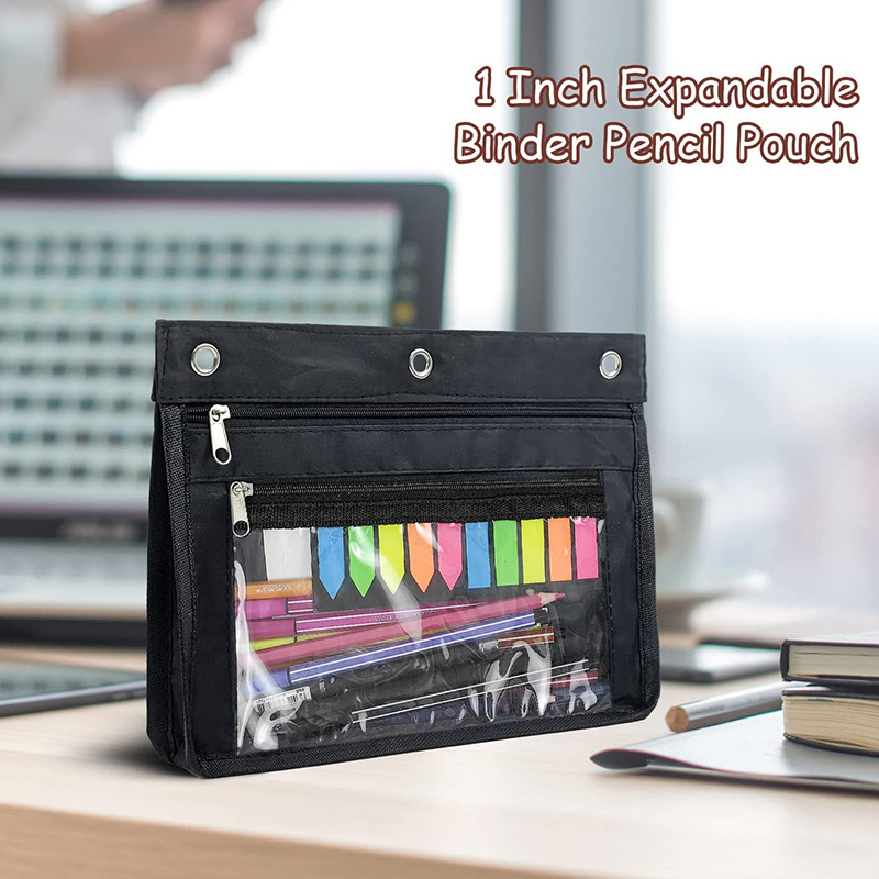 Large Capacity Pencil Pouch for 3 Ring Binder