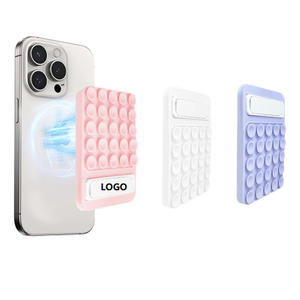 2-in-1 Silicone Suction Cup Phone Holder with Foldable Kickstand, Hands-Free Desktop & Wall Mount, Sticky or Magnetic Adhesive