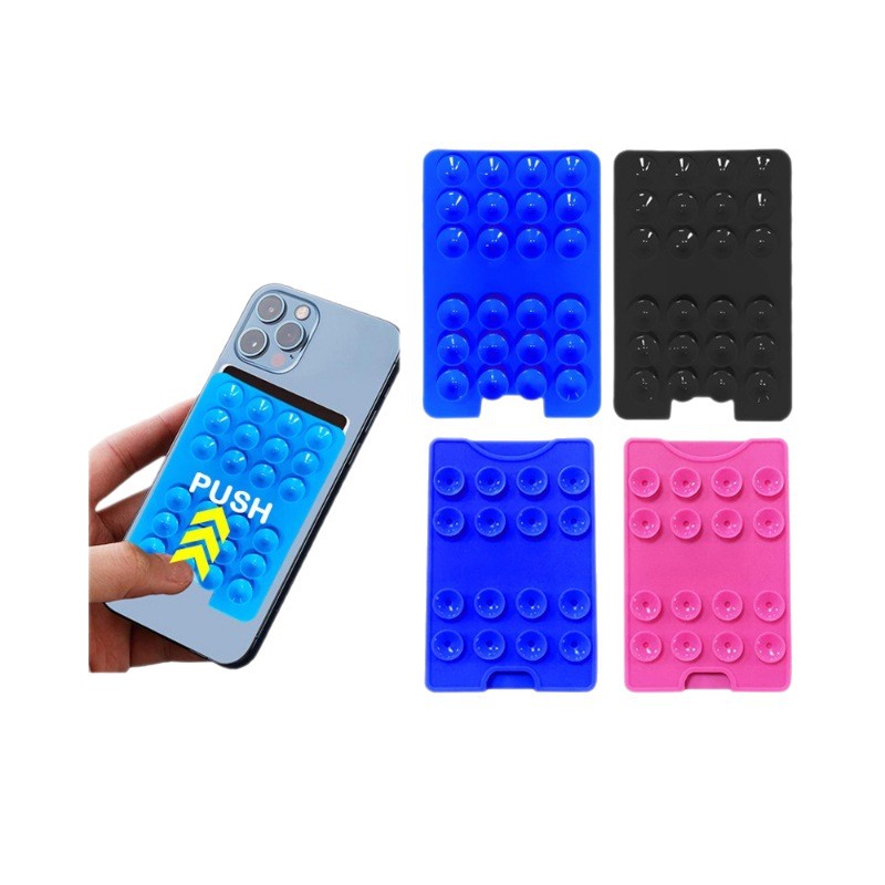 Portable Suction Cup Phone Holder with Card Wallet