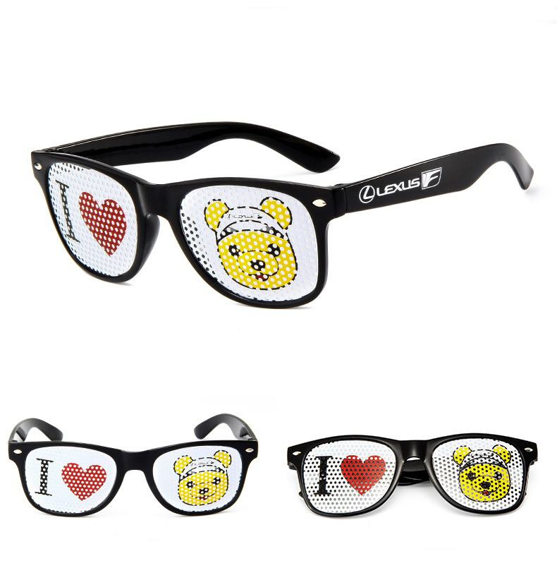 Full Color PC Pinhole Sunglasses with Perforated Stickers