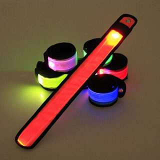 LED Glow Slap Bracelets Light Up Wristbands Flashing Arm Wrist Bands for Cycling Walking Running Concert Camping Outdoor Sports