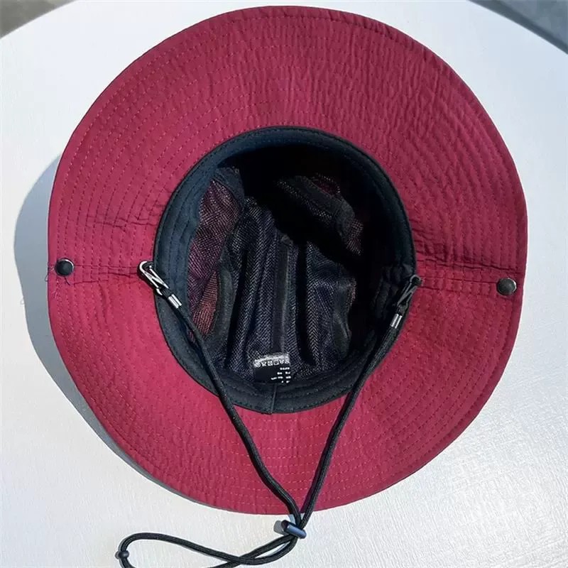 Lightweight Polyester Colorblock Bucket Hat - 7-Panel Design, Adjustable & Detachable Chin Strap, Snap Brim, Custom Embroidery