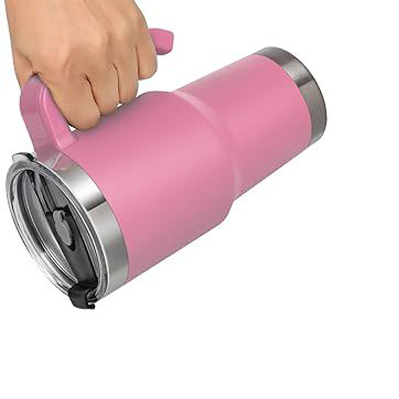 30oz Stainless Steel Travel Mug Tumbler With Handle and Lid