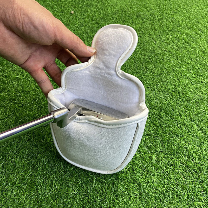 Premium Waterproof PU Leather Mallet Putter Head Cover - Magnetic Closure, Size 4.7" * 5.1".