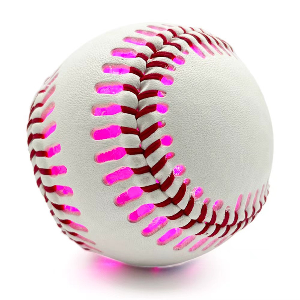 Official Size LED Light-Up Baseball with Impact-Activated Lights, Leather Cover & Hand-Stitched Seams for Night Games