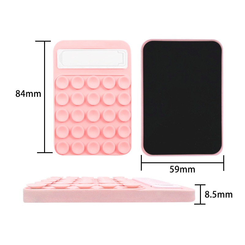 2-in-1 Silicone Suction Cup Phone Holder with Foldable Kickstand, Hands-Free Desktop & Wall Mount, Sticky or Magnetic Adhesive