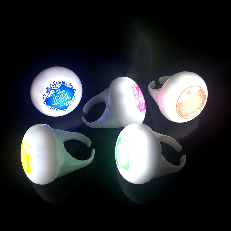 Flashing LED Light-Up Rings with Red, Blue & Green Lights, Glow in the Dark Party Favor Rings for Kids & Adults