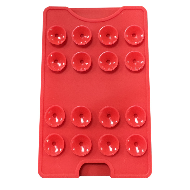 Hands-Free Silicone Suction Cup Phone Wallet Card Holder With 16 Suction Cups