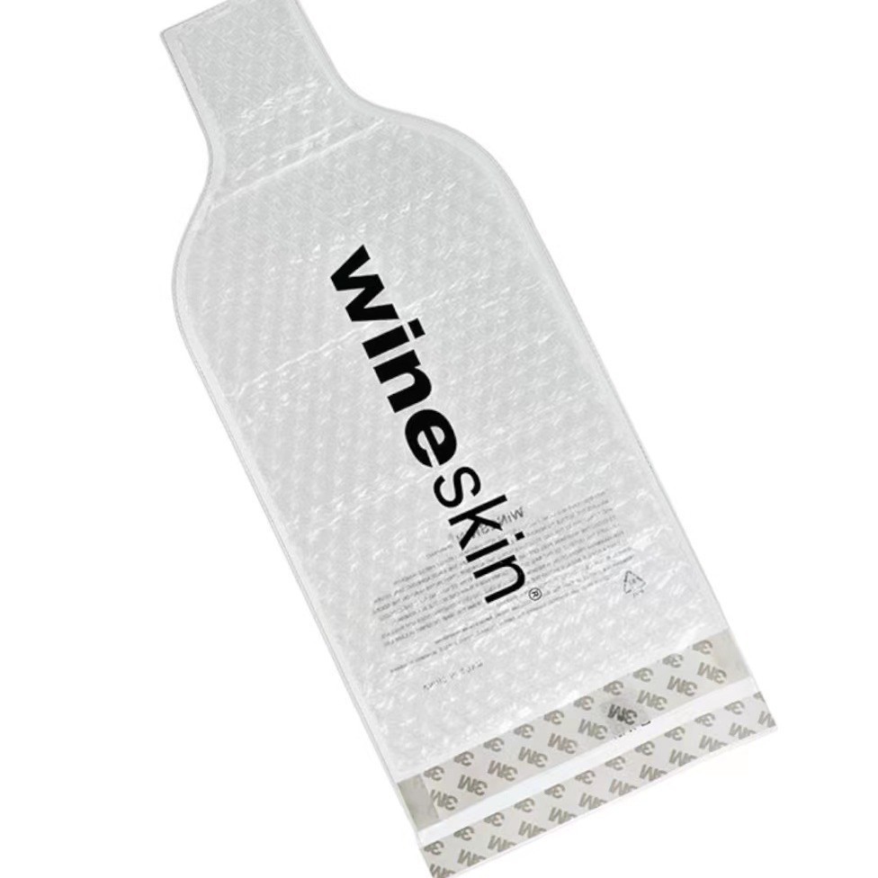 Custom Bubble Wrap Wine Bottle Sleeve with Self-Seal Adhesive - 18" x 7.25" Protective Wine Shipping Bag for Travel & Packaging