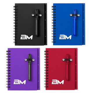 Compact PP Spiral Notebook with Pen, Sticky Notes & Ruler