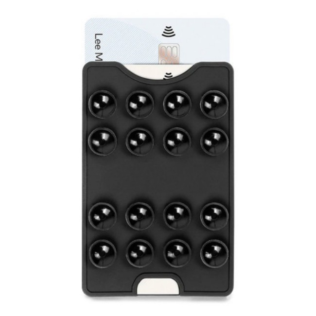 Portable Suction Cup Phone Holder with Card Wallet