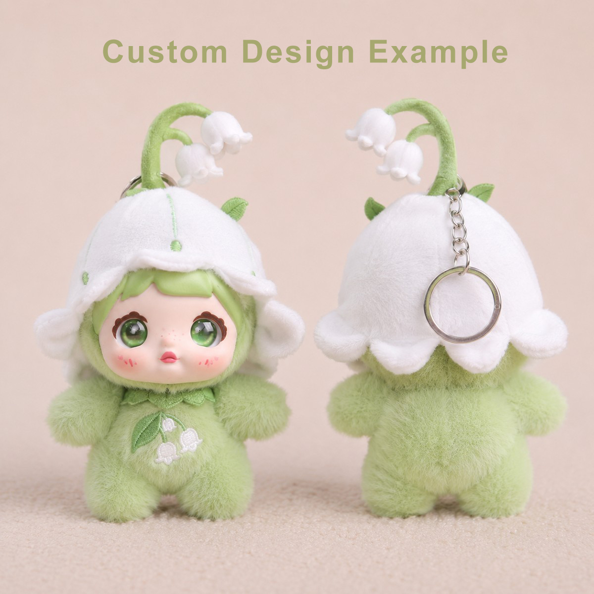 Personalized Custom Soft Vinyl Face Plush Keychain Doll