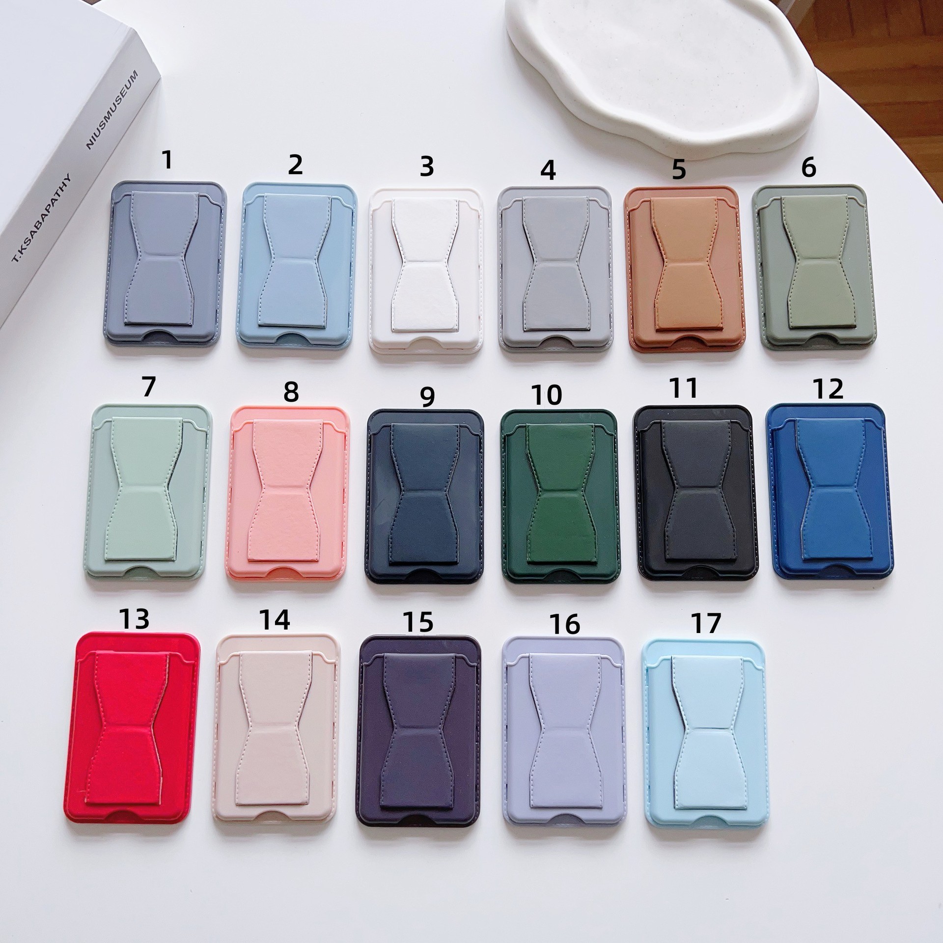 MagSafe Compatible Magnetic PU Leather Phone Wallet with Multi-Angle Viewing Stand, Slim Card Holder for 2-3 Credit Cards