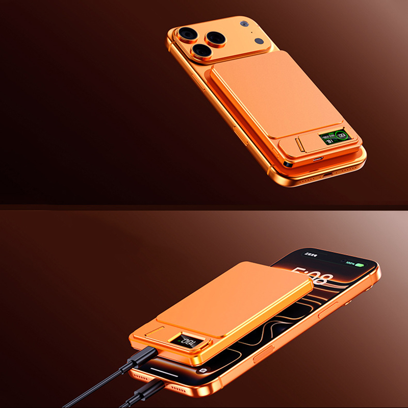 5000mAh Ultra-Thin Magnetic Wireless Power Bank with 15W Fast Charging, Adjustable Zinc Alloy Stand, & 20W USB-C Wired Charging