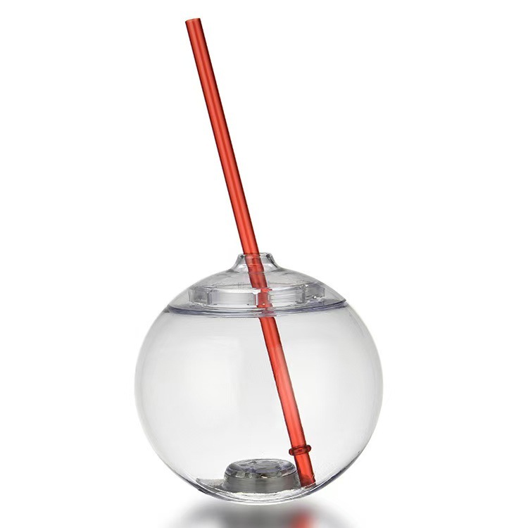 LED Glitter Light Plastic 24oz Ball Drinks Cup