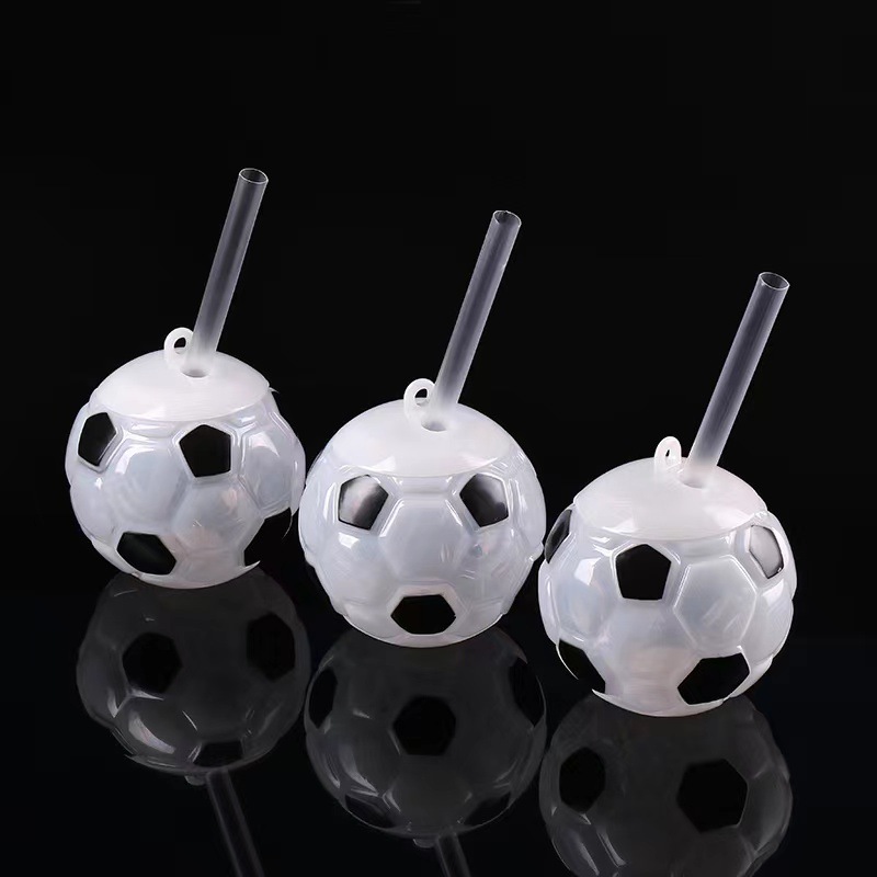 LED Light-Up Novelty Tumbler with Straw - Baseball, Football & Watermelon Shapes