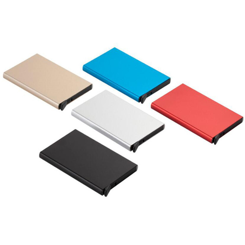 3.5 " x 1.7 " RFID Blocking Pop Up Aluminum Wallet Card Case Sleeve Small Credit Card Holder
