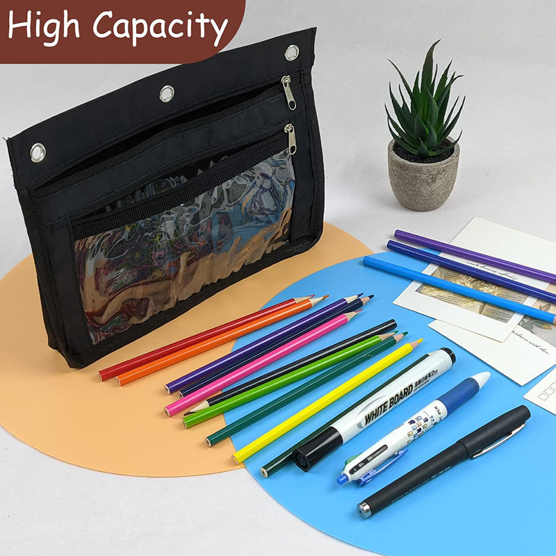 Large Capacity Pencil Pouch for 3 Ring Binder