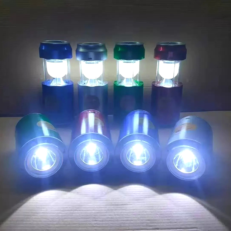 Rechargeable Soda Can Shaped Camping Lantern with LED Light & Emergency Power Bank - Telescopic Cola-Shaped Outdoor Flashlight