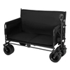 Foldable 2-in-1 Convertible Camping Wagon with Sofa Seat, Side-opening Design Outdoor Sofa Trolley Wagon.