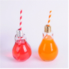 16 oz Reusable Light Bulb Cup with Straw & Metal Screw Lid, Clear Plastic Novelty Drink Cup for Cold Beverages, Parties, Events