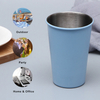 Reusable 17 oz 304 Stainless Steel Color Changing Beer Cup with Smooth Rolled Rim