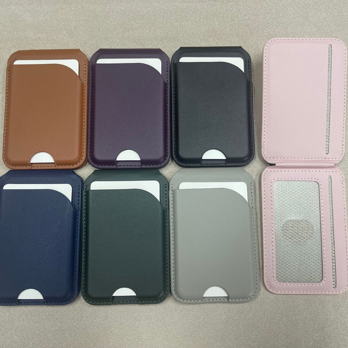 MagSafe Compatible Magnetic PU Leather Phone Wallet with Adjustable Stand, Detachable Phone Back Wallet with Multi-Angle Viewing