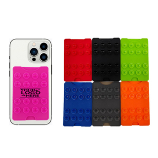 Hands-Free Silicone Suction Cup Phone Wallet Card Holder With 16 Suction Cups