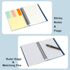 Compact PP Spiral Notebook with Pen, Sticky Notes & Ruler