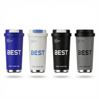 17.6 oz Double Wall Vacuum Insulated Stainless Steel Travel Mug with Tea Infuser, Dual Drinking Lid, Non-Slip 3D Textured Body