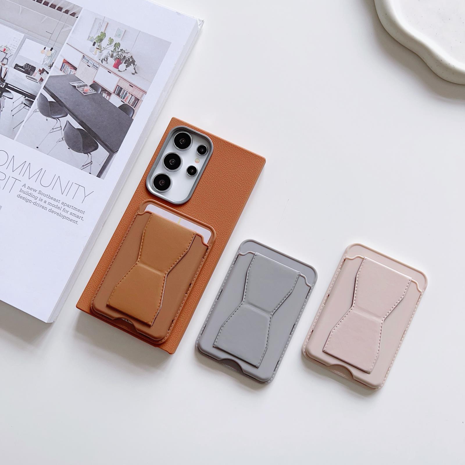 MagSafe Compatible Magnetic PU Leather Phone Wallet with Multi-Angle Viewing Stand, Slim Card Holder for 2-3 Credit Cards