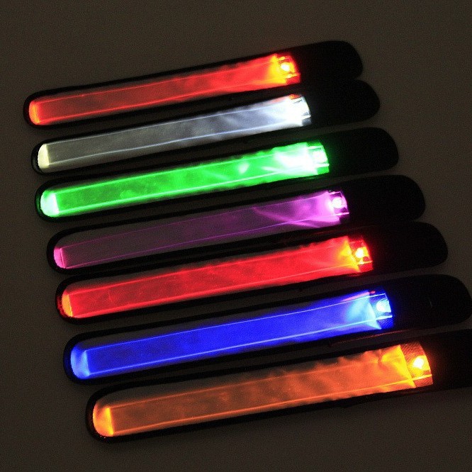 LED Glow Slap Bracelets Light Up Wristbands Flashing Arm Wrist Bands for Cycling Walking Running Concert Camping Outdoor Sports