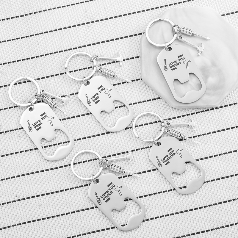 Custom Stainless Steel Bottle Opener Keychain With Mini Tool Charms & Split Ring for Daily Use