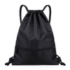 19.7 x 16.5 Inches Waterproof Gym Drawstring Backpack Bag With Front Zipper Pocket, Honeycomb Pattern Sports Cinch String Bag