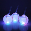 LED Light-Up Novelty Tumbler with Straw - Baseball, Football & Watermelon Shapes