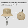 Packable Quick-Dry Bucket Hat with Integrated Pouch